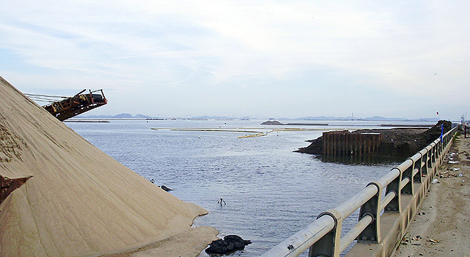 Last mudflat: undergoing reclamation