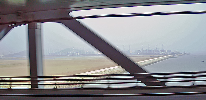 Recently reclaimed mudflat, viewed from Yongjeong Grand Bridge