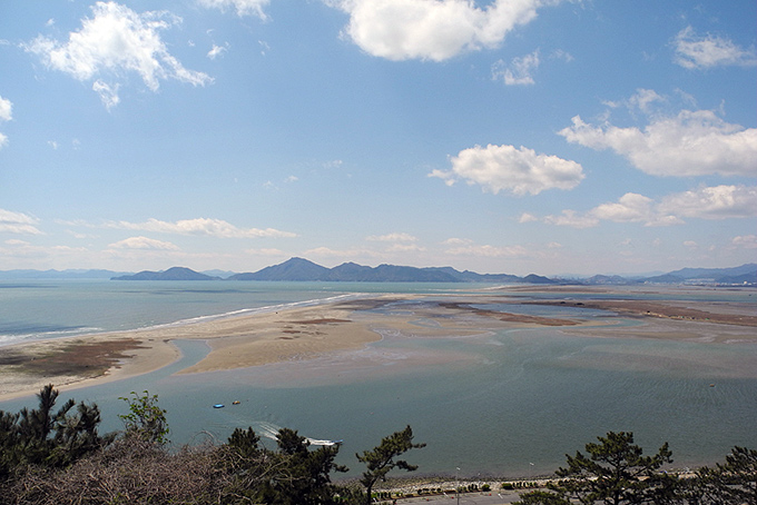 View across estuary towards Gadeok proposed airport site